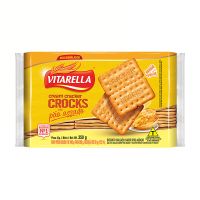Biscoito Cream Cracker Po Assado Vitarella Crocks 350g - Caixa com 24 unidades