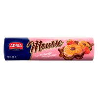 Biscoito Recheio Morango com Chocolate Adria Mousse 130g - Caixa com 50 unidades