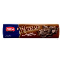 Biscoito Recheio Chocolate Meio Amargo Adria Mousse 130g - Caixa com 50 unidades