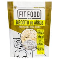 Biscoito de Arroz Quinoa e Linhaa Fit Food 90g - Caixa com 12 unidades