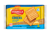 Biscoito Cream Cracker Queijo Vitarella Crocks 350g - Caixa com 24 unidades